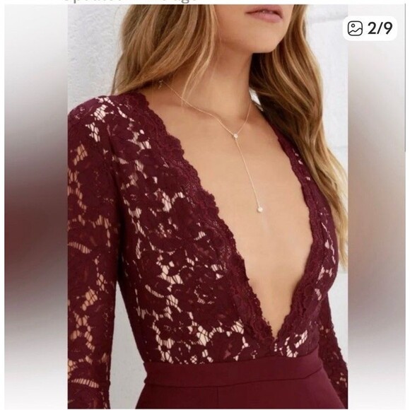 Bodycon Fairy Grunge Sexy Lulus Swoon’er Or Later Dress Long Sleeve M NWT - Picture 3 of 8